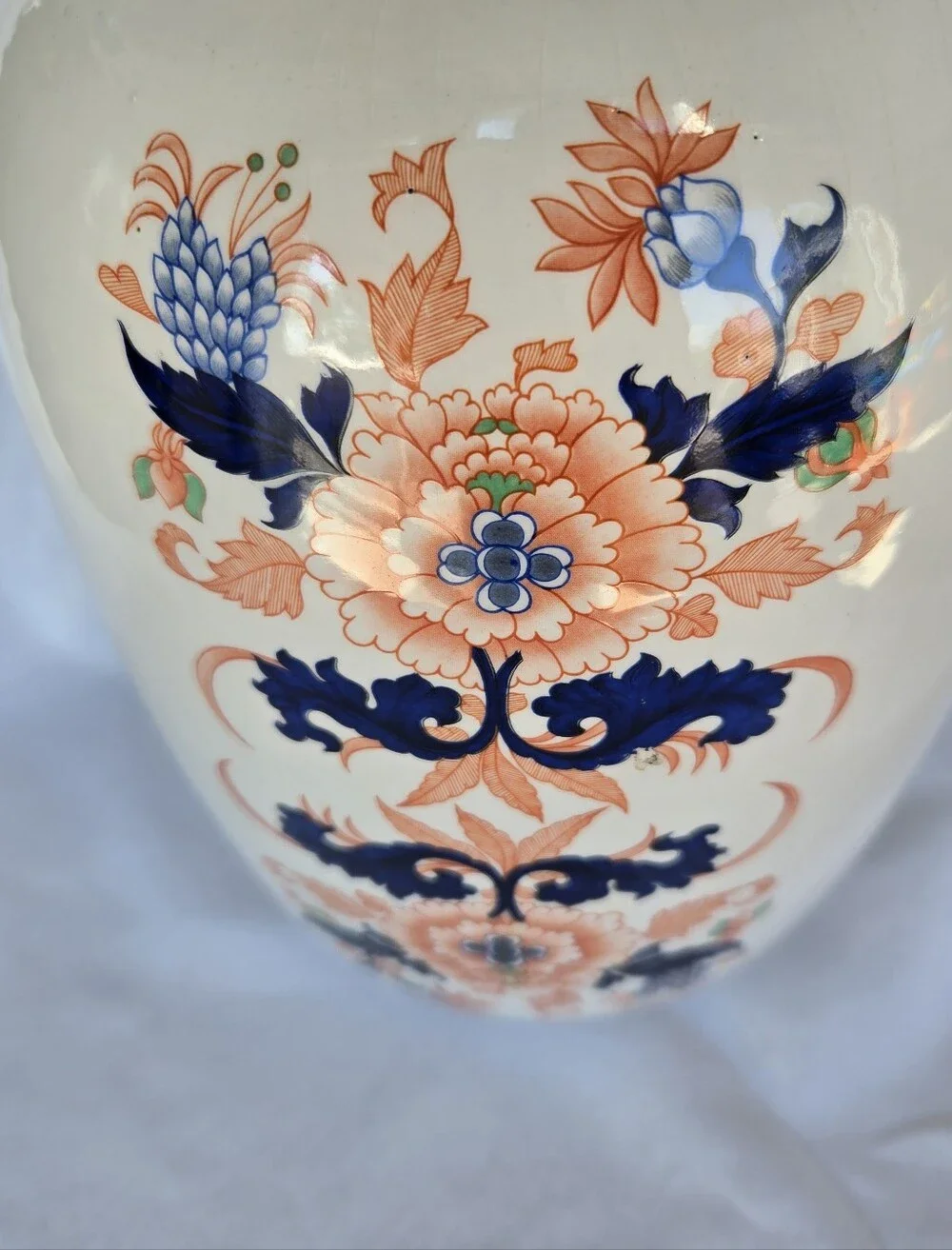 Vintage Ethan Allen Imari-Style Ginger Jar Vase Italy